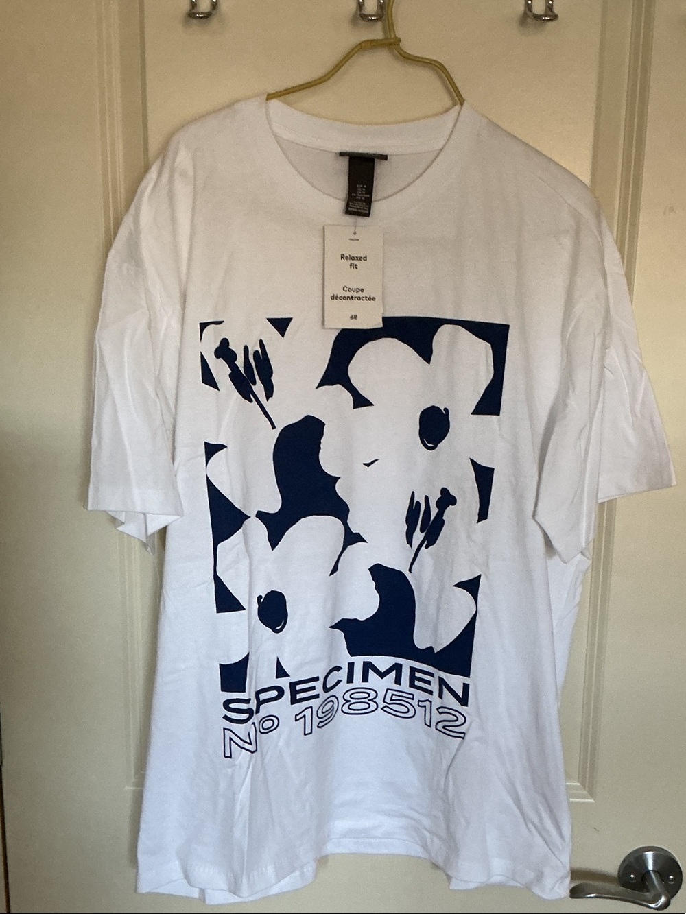 H&M White T-Shirt with Floral Graphic